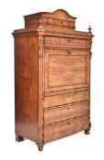 19TH CENTURY BIEDERMEIER WALNUT SECRETAIRE ABATTANT