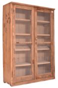 20TH CENTURY PINE FARMHOUSE WALL BOOKCASE CABINET
