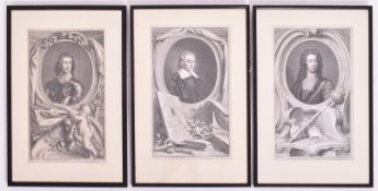 AFTER JACOBUS HOUBRAKEN - THREE 18TH CENTURY ENGRAVINGS