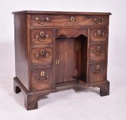 GEORGE III MAHOGANY TWIN PEDESTAL KNEEHOLE DESK