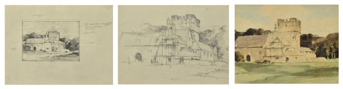 CYRIL W. EDWARDS (1902-1982) - 3 PENCIL & WATERCOLOUR SKETCHES