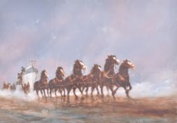 ATTR. ANTHONY AMOS (1950-2010) - 20TH CENTURY OIL ON BOARD