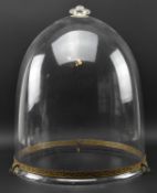 LARGE ART NOUVEAU BLOWN GLASS DOME CLOCHE / PENDANT