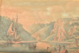 NICHOLAS POCOCK (1740-1821) THE AVON GORGE WITH ROCK FACE