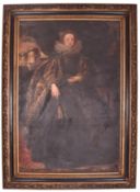 LARGE 19TH CENTURY STYLE GILT & EBONISED COMPOSITE FRAME