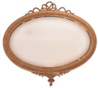 VICTORIAN 19TH CENTURY GILT GESSO & WOODEN OVAL WALL MIRROR