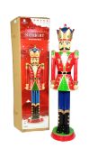 NORBERT THE RED 3FT CHRISTMAS NUT CRACKER FIGURINE