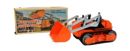 MARX TOYS - VINTAGE MIGHTY-BRUTE SHOVEL DOZER BATTERY TOY