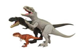 JURASSIC PARK - THREE MATTEL DINOSAUR ACTION FIGURES