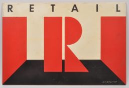 1980S TOM ECKERSLEY RETAIL METAL PLATE