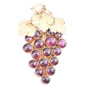 GEORGIAN GARNET GRAPES BROOCH PIN WITH LOCKET