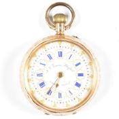 14CT GOLD J.G.GRAVES ENGRAVED FOB WATCH