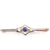 EDWARDIAN GOLD SAPPHIRE & DIAMOND BROOCH PIN