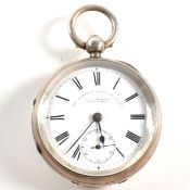 SILVER HALLMARKED JG GRAVES OPEN FACED POCKET WATCH
