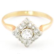 GOLD & DIAMOND ART DECO LOZENGE RING
