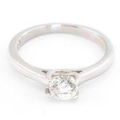 LEO DIAMOND 950 PLATINUM & DIAMOND SOLITAIRE RING