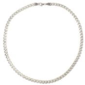 HALLMARKED 9CT WHITE GOLD CURB LINK CHAIN NECKLACE