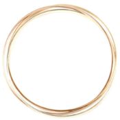 HALLMARKED 9CT GOLD TRI-COLOUR RUSSIAN BANGLE