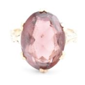 1970S HALLMARKED 9CT GOLD & PURPLE STONE RING