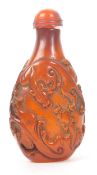 RESIN SCENT BOTTLE WITH DRAGON DESIGN IN AMBER COLOUR