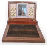 VICTORIAN 19TH CENTURY WRITING SLOPE BOX WITH BRASS INLAY