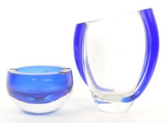MID CENTURY KROSNO POLAND ASHTRAY & ANOTHER VASE
