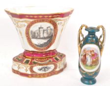 TWO EARLY 20TH CENTURY CONTINENTAL PORCELAIN VASES