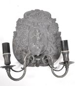 CAST PEWTER ROCOCO MANNER SCONCE