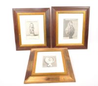 COLLECTION OF THREE FRAMED AND GLAZED ETCHINGS