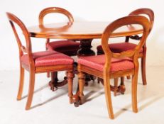 VICTORIAN TILT TOP DINING TABLE & FOUR BALLOON BACK CHAIRS