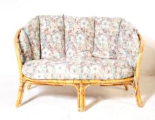 MID CENTURY BAMBOO & WICKER CONSERVATORY SOFA