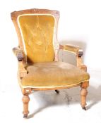 VICTORIAN OAK GENTLEMAN'S LIBRARY ARMCHAIR