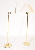 TWO 20TH CENTURY BRASS ADJUSTABLE STANDARD LAMPS