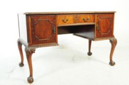 EARLY 20TH CENTURY QUEEN ANNE REVIVAL DESK LEATHER INLAY