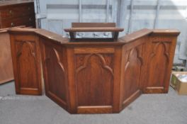 19TH CENTURY LATE VICTORIAN ENGLISH OAK CHAPEL PULPIT