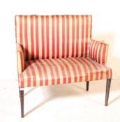 EDWARDIAN TWO SEATER SALON SETTEE SOFA STRIPED RED & CREAM
