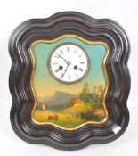 EARLY 20TH CENTURY OEIL DE BOEUF 8 DAY MOVEMENT WALL CLOCK