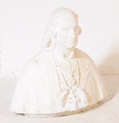 LARGE 19TH CENTURY PLASTER BUST OF A CARDINAL