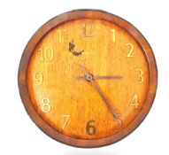 MID CENTURY KIENZLE COOPERED BARREL CLOCK