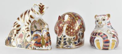 ROYAL CROWN DERBY - THREE FINE BONE CHINA PAPERWEIGHTS