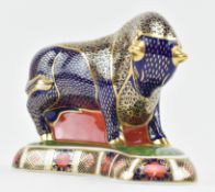 ROYAL CROWN DERBY - GRECIAN BULL - FINE BONE CHINA PAPERWEIGHT