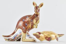 ROYAL CROWN DERBY - TWO FINE BONE CHINA PAPERWEIGHTS