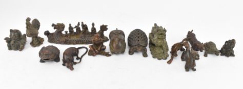 COLLECTION OF 20TH CENTURY CHINESE BRONZE FIGURINE SCULPTURES