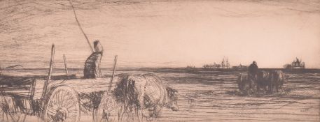 MALCOLM OSBORNE - TRUCKERS OF THE PLAIN - DRYPOINT ETCHING