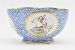 LATE 19TH CENTURY CRESCENT CHINA FRUIT BOWL WITH BIRD DECOR