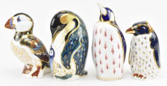 ROYAL CROWN DERBY - FOUR FINE BONE CHINA PAPERWEIGHTS