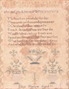VICTORIAN NEEDLE WORK SAMPLER BY ELIZA MARLOW AGE 11