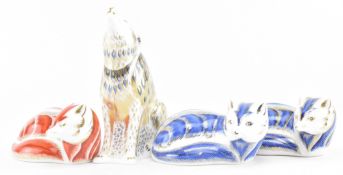 ROYAL CROWN DERBY - FOUR FINE BONE CHINA PAPERWEIGHTS
