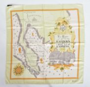 VINTAGE 20TH CENTURY ORIENT EXPRESS SILK SCARF IN ORIG. BOX