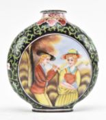 CHINESE ENAMELLED SNUFF BOTTLE PAINTED IN EUROPEAN THEME
